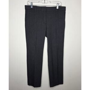 Ann Taylor black grey houndstooth flat front dress pants - 8